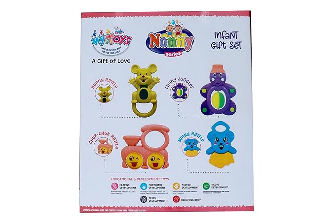 Baby Rattle Toy for Sensory & Motor Skill Development — Colorful, Safe & Lightweight Sound Toy for Soothing, Easy to Grip, Perfect for Infants & Toddlers