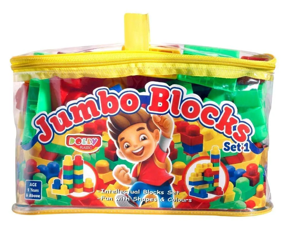 Jumbo Building Blocks Set-1 for Toddlers & Kids — Large Easy-to-Handle Non-Toxic Blocks, Educational & Creative Play Toy for Motor Skills and Imagination