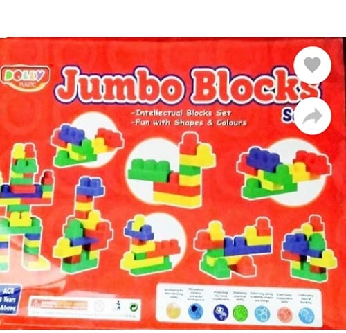 Jumbo Building Blocks Set-3 for Kids — Large Colorful Educational Interlocking Blocks, Easy to Assemble, Creativity & Engineering Toy