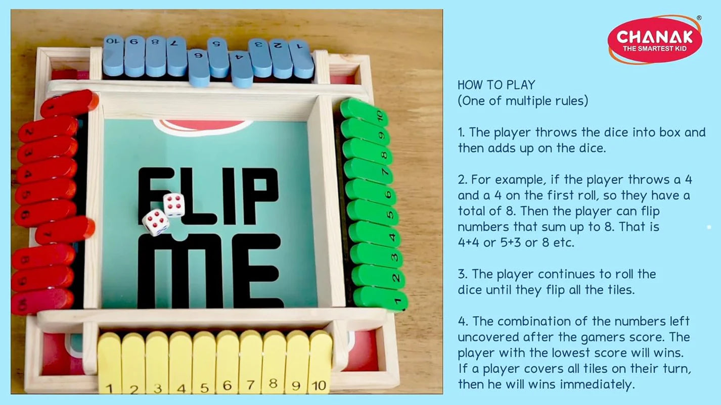 Flip Me Wooden Dice Game – Fun & Strategic Family Board Game