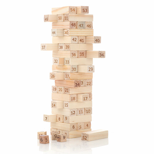 Wooden Tumbling Tower Game – Classic Jenga/Zenga Style Puzzle for Kids & Adults