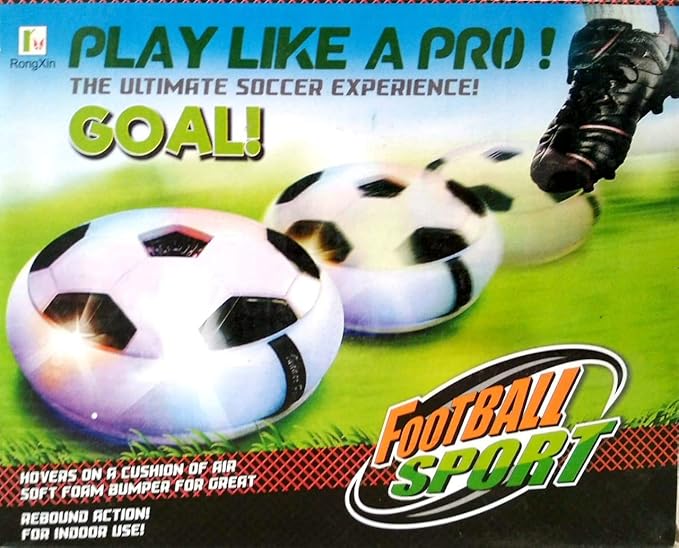 Battery-Operated Hover Football Soccer Game with Air Cushion & Foam Bumper — Indoor Gliding Toy for Kids, Safe & Fun Play
