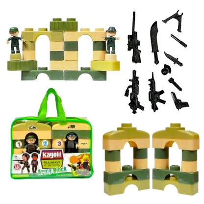 Army Blocks Play Set for Kids with Blocks, Army Men & War Weapons Accessories, Creative Pretend Play Toy (Multi-Color)