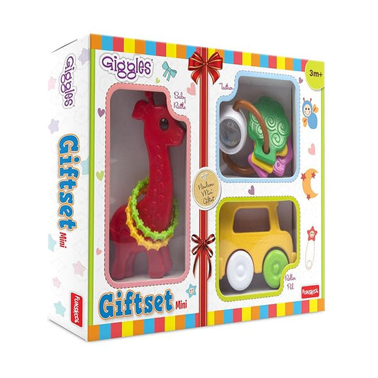 3-in-1 Mini Baby Rattles Gift Set — Giraffe Rattle, Tree-Shaped Teether & Roller Pals, Colorful Sensory Toys for Teething, Gripping & Early Development