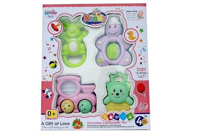 Baby Rattle Toy for Sensory & Motor Skill Development — Colorful, Safe & Lightweight Sound Toy for Soothing, Easy to Grip, Perfect for Infants & Toddlers