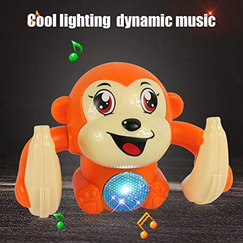 Rolling Banana Monkey Toy for Kids — Voice & Touch Sensor, 360° Spinning, Dancing with Music & Lights, Safe Non-Toxic, Fun Crawling Companion