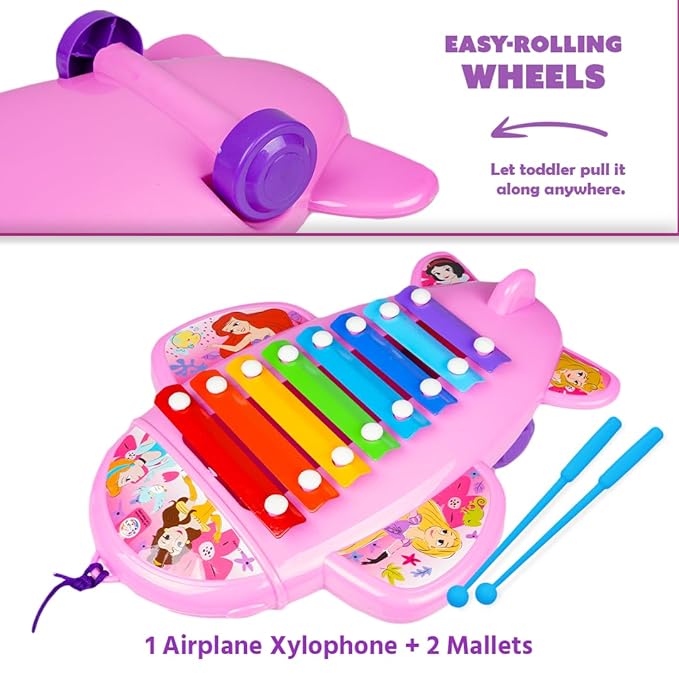 Birthday 6-in-1 Gift Set for Babies & Toddlers (0-36 Months) — Xylophone, Stacking Rings, Puzzle Clock, Rattles, Roly Poly & More, Montessori Early Learning Toy
