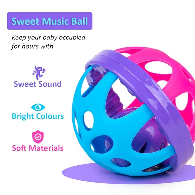 Birthday 6-in-1 Gift Set for Babies & Toddlers (0-36 Months) — Xylophone, Stacking Rings, Puzzle Clock, Rattles, Roly Poly & More, Montessori Early Learning Toy