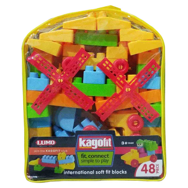 48-Piece Blocks Set with Wheels & Various Shapes — Non-Toxic Educational Building Blocks for Kids Ages 3+, Alphabet & Number Learning Toy (Multi-Colored)