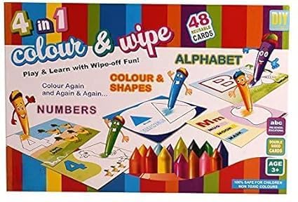 4-in-1 Portable Color & Wipe Activity Kit for Kids: Coloring, Painting, Crafting & Reusable Art Set