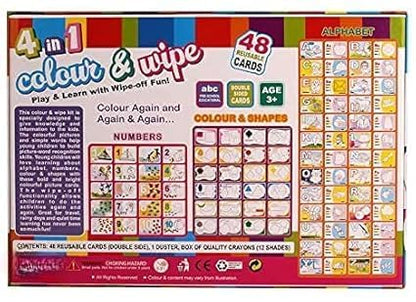 4-in-1 Portable Color & Wipe Activity Kit for Kids: Coloring, Painting, Crafting & Reusable Art Set