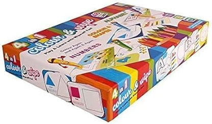 4-in-1 Portable Color & Wipe Activity Kit for Kids: Coloring, Painting, Crafting & Reusable Art Set