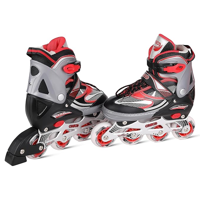 Cosco Sprint Roller Skates with Low Rolling Resistance, Precision Power Transmission, & Balance Frame for Stability.
