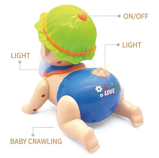 Cute Musical Crawling Baby Toy for Kids — Laughing, Singing & Light-Up Bottle, Interactive Sound & Activity Toy to Encourage Crawling (Non-Toxic ABS)