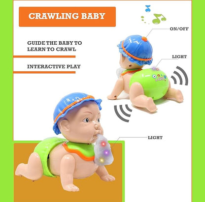 Cute Musical Crawling Baby Toy for Kids — Laughing, Singing & Light-Up Bottle, Interactive Sound & Activity Toy to Encourage Crawling (Non-Toxic ABS)