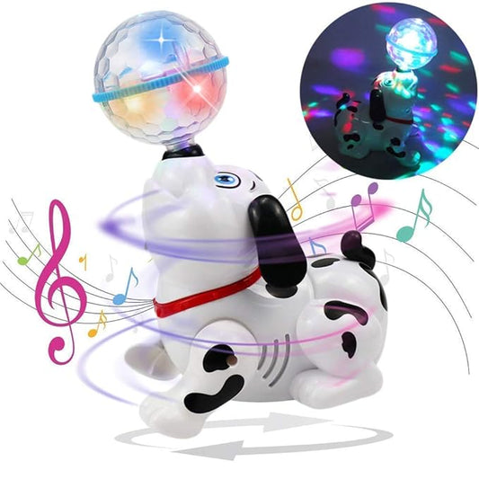 Dancing Dog Toy for Kids & Babies — Music, 3D Flashing LED Light Ball, Bump & Go Action, Moving Arms & Head, Cute Puppy Gift (Non-Toxic)