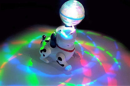 Dancing Dog Toy for Kids & Babies — Music, 3D Flashing LED Light Ball, Bump & Go Action, Moving Arms & Head, Cute Puppy Gift (Non-Toxic)