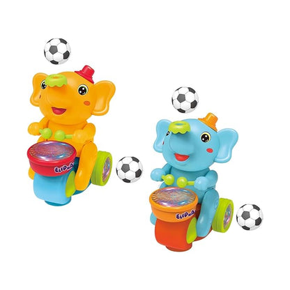 Musical Walking Elephant Drummer Toy for Kids — Flashing Lights, Fun Sound, Dancing & Crawling Encouragement, Safe & Durable (Battery Operated)