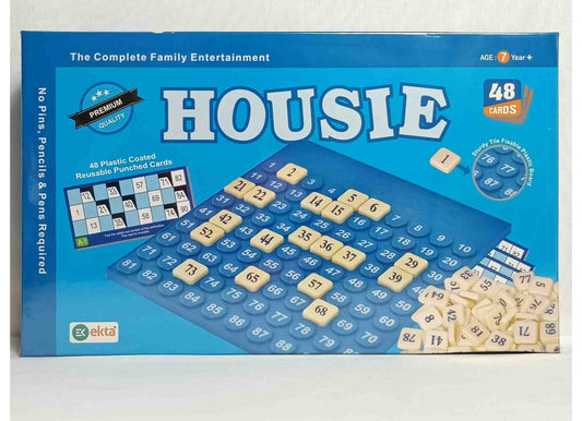 Housie (Tambola) Board Game for Kids 5+ with 48 Reusable Cards & Tile-Fix Board, Classic Family Party Game
