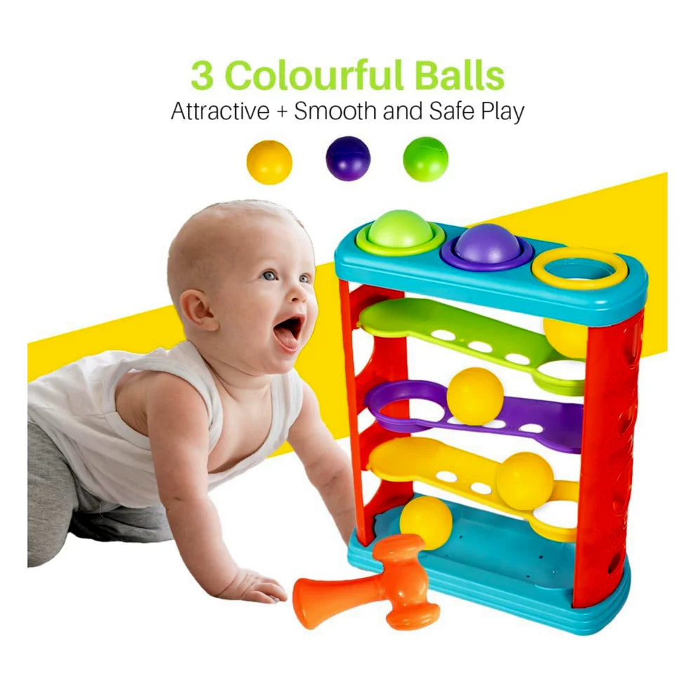 3-in-1 Gift Set for Kids & Toddlers — Hammer Ball, Cubic Rattle & Nursery Cube, Montessori Toy Combo for Fine Motor & Cognitive Development