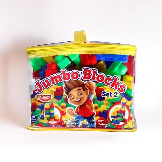 Jumbo Blocks Set-2 for Kids (2+ Years) — Colorful Educational Building Blocks, Shapes Game for Learning & Early Development