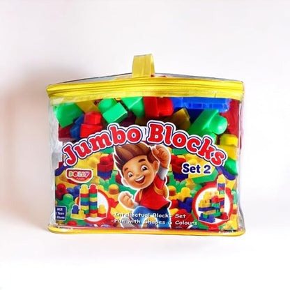 Jumbo Blocks Set-2 for Kids (2+ Years) — Colorful Educational Building Blocks, Shapes Game for Learning & Early Development