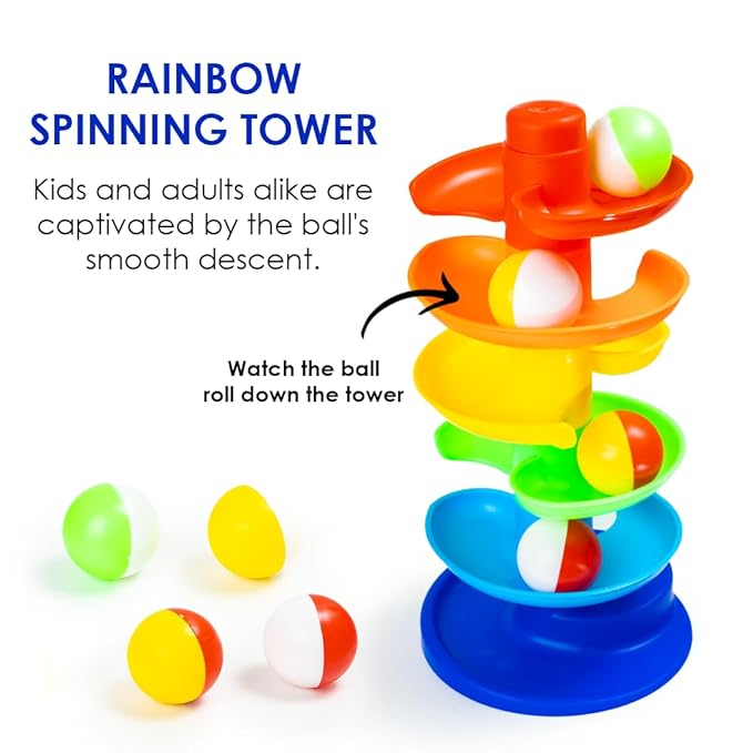 3-in-1 Kinder Gift Set with Stack-N-Spin, Rainbow Spinning Tower & Shape Sorter Cube — Montessori Toys for Preschool Learning, Infants & Toddlers