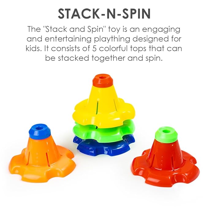 3-in-1 Kinder Gift Set with Stack-N-Spin, Rainbow Spinning Tower & Shape Sorter Cube — Montessori Toys for Preschool Learning, Infants & Toddlers