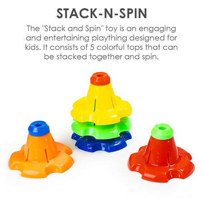 3-in-1 Kinder Gift Set with Stack-N-Spin, Rainbow Spinning Tower & Shape Sorter Cube — Montessori Toys for Preschool Learning, Infants & Toddlers