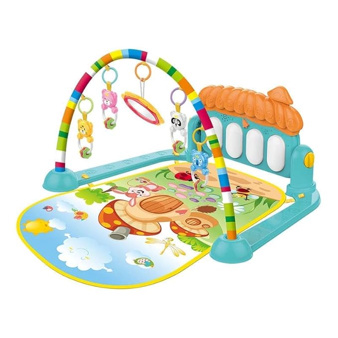 Kick & Play Baby Piano Gym and Fitness Rack with Music & Lights, 4-in-1 Play Mat for Newborn to 36 Months