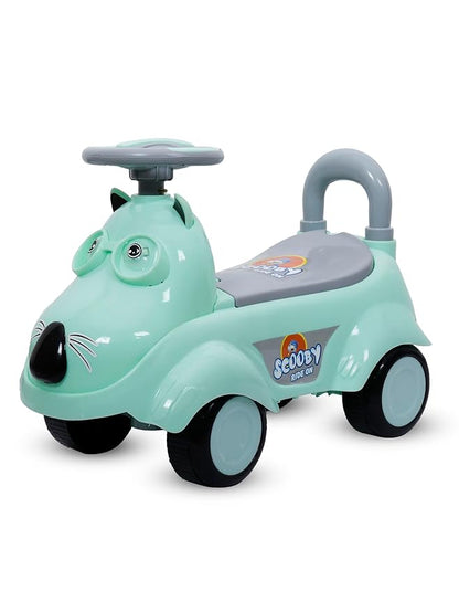 Kids Ride On with High Backrest, Parent Push Handle & Storage Seat — Strong Wheels, No-Assembly Foot-to-Floor Ride for Indoor & Outdoor Fun