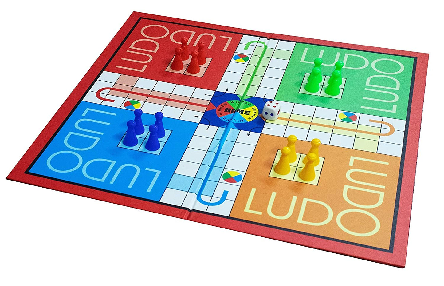 4-in-1 Family Strategy Board Game Set — Tambola, Chess, Ludo & Snakes & Ladders, Educational Fun Game for All Ages, 14"x14" Boards