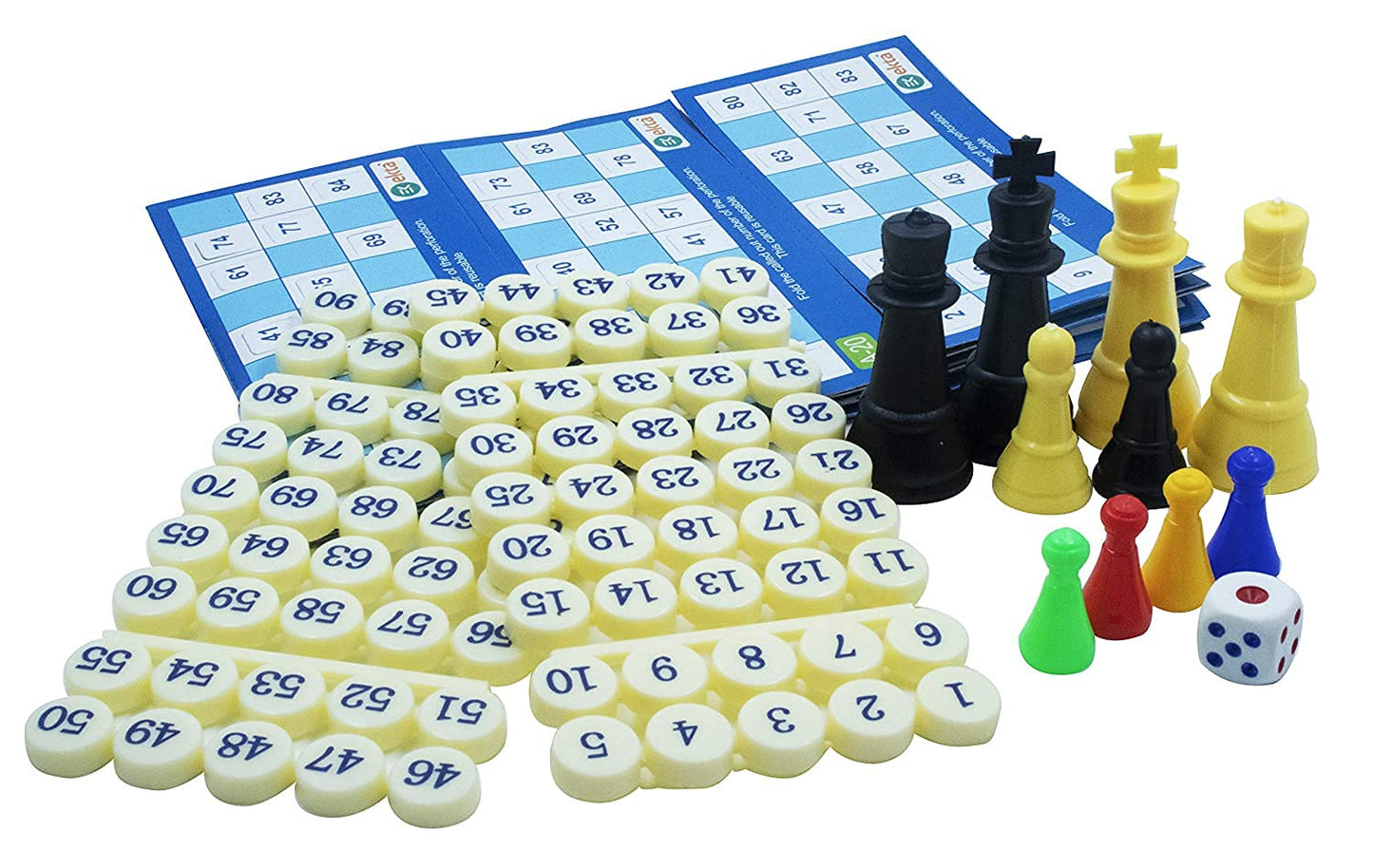 4-in-1 Family Strategy Board Game Set — Tambola, Chess, Ludo & Snakes & Ladders, Educational Fun Game for All Ages, 14"x14" Boards