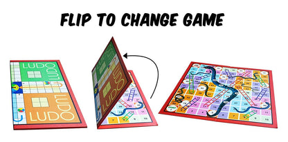 4-in-1 Family Strategy Board Game Set — Tambola, Chess, Ludo & Snakes & Ladders, Educational Fun Game for All Ages, 14"x14" Boards