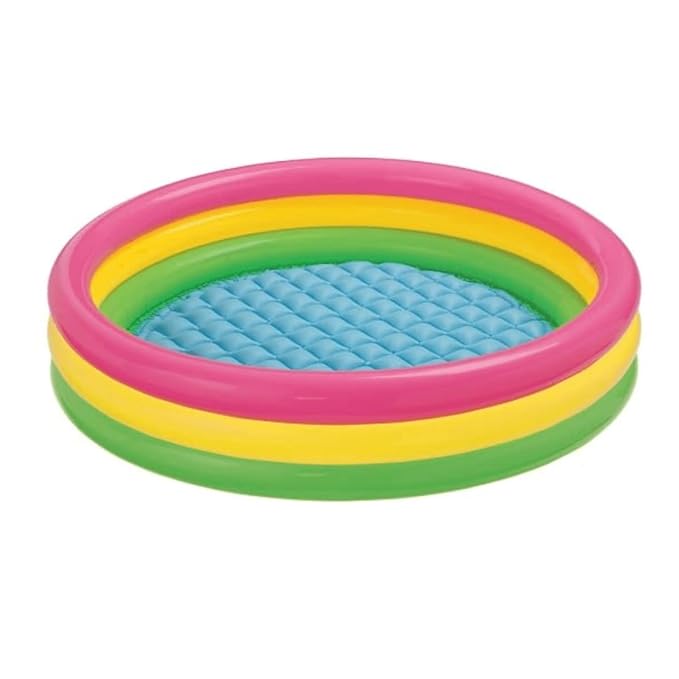 Wet Set (2 Feet) Inflatable Baby & Kids Pool — 3 Colorful Rings, Lightweight & Compact, Durable PVC Vinyl