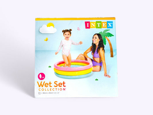 Wet Set (3 Feet) Inflatable Baby & Kids Pool — 3 Colorful Rings, Lightweight & Compact, Durable PVC Vinyl, Perfect for Beach, Garden & Summer Fun