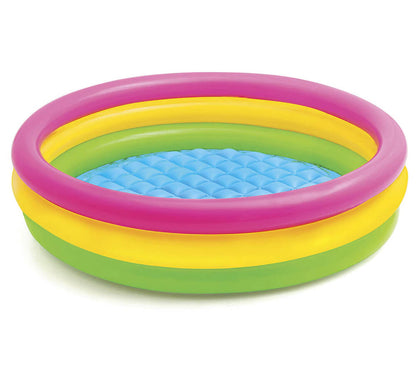 Wet Set (5 Feet) Inflatable Baby & Kids Pool — 3 Colorful Rings, Lightweight & Compact, Durable PVC Vinyl.