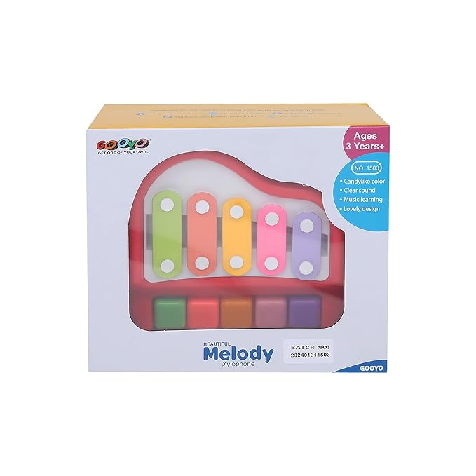 Beautiful Melody Xylophone for Kids (Ages 3+) — Musical Learning Toy with 8 Colorful Metal Keys, Easy-to-Hold Mallets, Crisp Clear Sound, Non-Toxic