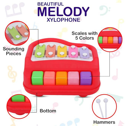 2-in-1 Xylophone Piano Musical Toy for Kids & Toddlers — Educational Keyboard with Lights & Numbers, Colorful Keys, Early Learning Music Instrument (Ages 1+)