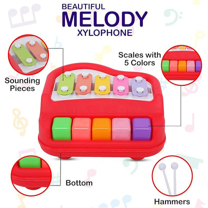 Beautiful Melody Xylophone for Kids (Ages 3+) — Musical Learning Toy with 8 Colorful Metal Keys, Easy-to-Hold Mallets, Crisp Clear Sound, Non-Toxic